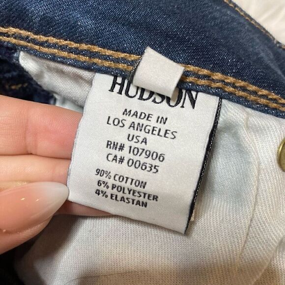 Hudson Skinny Jeans Womens Size 26 Low Rise Flap Pockets Distressed Made in USA - Picture 7 of 14